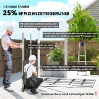 Outsunny Geräteschuppen aus Metall, wetterfest & rostfrei, abschließbar,  2,40 x 2,06 x 1,98 m, Dunkelgrau(m-4)