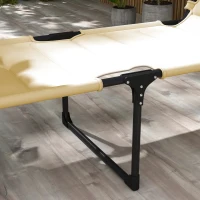 Outsunny Tumbona de Jardín con Toldo Ajustable Respaldo Regulable en 4 Niveles Reposacabezas para Terraza 70x200x45 cm Crema(m-8)