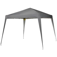 Outsunny Garden Canopy 3x3m Pop-up Folding Tent Steel Waterproof Polyester UV-Resistant with Carry Bag Gray(m-13)