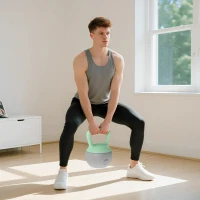 SPORTNOW Kettlebell de 10 kg Pesa Russa Preenchida de Areia Metálica e Alça Antiderrapante para Treino em Casa Ginásio Ø21x30 cm Cinzento(m-8)