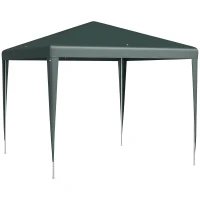 Outsunny 2.7m x 2.7m Garden Gazebo - Marquee Party Tent, Wedding Canopy for Outdoor Use, Dark Green(m-10)