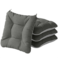 Outsunny Set de 4 Cojines para Sillas para Jardín con Lazos y Base Antideslizante Impermeables 39,5x39,5x10 cm Gris Oscuro
