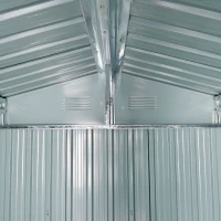 Outsunny 8 x 6ft Galvanised Steel Shed, with Double Door - Light Grey(m-8)