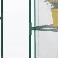 Outsunny Garden greenhouse 4 shelves steel PVC high-density 140 g/m² UV-resistant 142 x 73 x 195 cm transparent green(m-8)