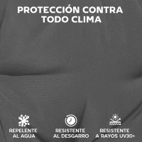 Outsunny Juego de 2 Cojines para Tumbonas 180x55 cm Cojines para Sillas de Jardín Gruesas UPF30+ con 4 Cintas Gris Oscuro(m-5)