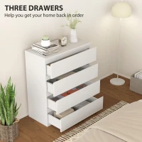 HOMCOM Chest of Four Drawers - White(m-5)