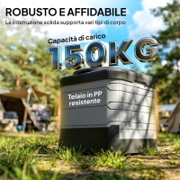 Outsunny WC Portatile da Campeggio con 12 Pacchetti Coagulanti e 12 Sacchetti di Smaltimento, 42x46x43.5 cm, Grigio e Nero(m-8)