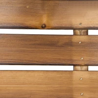 Outsunny Planter on Legs Flower Box dim. 70L x 35l x 30H cm Half-log Legs Slatted Pine Wood-look Body Carbonization-treated(m-9)