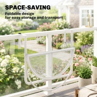 Outsunny Balkon hangtafel hangtafel in hoogte verstelbaar halfrond Ø30 cm terras metaal(m-5)