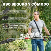 Outsunny Motosierra Eléctrica Extensible 1,94-2,56 m con 2 baterías 4,0 Ah Cargador Doble Bloqueo Lubricación Automática(m-8)