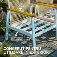 Outsunny Set Mobilier Grădină 4 Persoane: 2 Fotolii, Canapea, Măsuță(m-8)