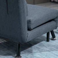 HOMCOM Faux Suede 5-Position Futon Single Sofa Bed Dark Grey(m-9)