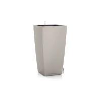 LECHUZA Pot de fleurs - Cubico color 40 - 39,5 x 39,5 x 75,5 cm - 31 L - Kit complet - Brun sable(m-1)
