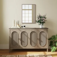 HOMCOM Wall Bathroom Mirror, 50 x 70 cm Wall-Mounted Mirror for Living Room, Bedroom, Hallway, Grey(m-9)