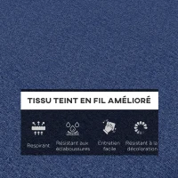 Outsunny Lot de 2 Matelas pour Chaise Longue transat Bain de Soleil avec Sangles d'attache pour Jardin Bleu(m-4)