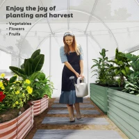 Outsunny Walk-in Polytunnel Greenhouse Green House with Roll-up Sidewalls, UV-resistant PE Cover, 3 x 2 x 2m, White(m-7)