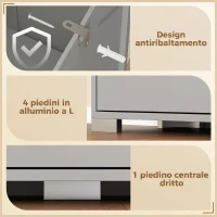 HOMCOM Scarpiera con Specchio, 4 Cassetti Ribalta, Scarpiera Ingresso, Grigio(m-7)