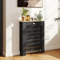 HOMCOM 95.5H x 78Wcm Radiator Cover, with Drawer - Black(m-2)