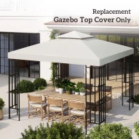 Outsunny Gazebo Replacement Canopy 3x3 m-Cream White(m-7)