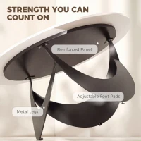 HOMCOM Coffee Table Sintered Stone Top Adjustable Foot Pads Modern Centre Table for Living Room White and Black(m-6)