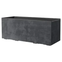 DEROMA Jardiniere Muret Millennium R - 99 x h39 cm - Anthracite - A réserve d'eau - Roulettes(m-1)