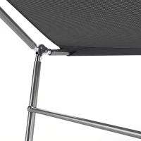 Outsunny Outdoor Foldable Sun Lounger, Garden 6 Level Adjustable Backrest Recliner Sun Lounger Chair with Headrest Pillow, Black(m-13)