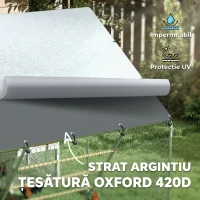 PawHut Închisoare pentru găini de 6m² pentru 6-8 animale cu acoperiș impermeabil, hrănitoare și stinghie, 3x2x1.9m, argintiu(m-7)