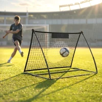 SPORTNOW Football Rebounder Net, Portable Kickback Football Rebounder Net with Carry Bag and Ground Stakes(m-8)