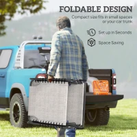 Outsunny Foldable Sun Lounger, Outdoor 4 Level Adjustable Backrest Reclining Chaise Chair, Steel Frame Recliner Chair for Camping, Hiking, Cream White(m-6)