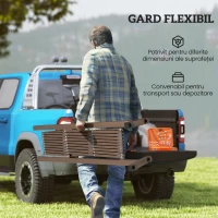 Outsunny Gard Extensibil Autoportant Pliabil, Panou Protector din Aluminiu pentru Grădină, 250x103,5cm, Maro Închis(m-4)