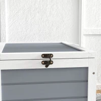 PawHut Maison enclos cage pour petit animal tortue avec 2 espaces support de lampe 81 x 48 x 31,5 cm gris(m-9)