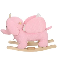 AIYAPLAY Kids Rocking Horse, Baby Ride on Elephant Rocker with Safety Belt and Sound for Toddlers 18 to 36 Months, Pink(m-11)