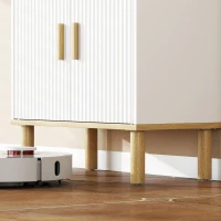 HOMCOM Móvel para Baixo do Lavatório com Prateleira Ajustável, Armário para Lavatório sem Pedestal com Portas Caneladas 60x30x61 cm Branco(m-9)