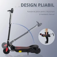 Homcom Trotineta Electrica Pliabila – Neagra, Reglabila & 12 km/h(m-6)