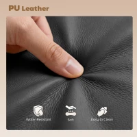 HOMCOM Bar Stools Adjustable Swivel Kitchen Chairs with Backrest Armrest Set of 2 PU Leather Black(m-7)