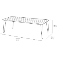 Table de jardin - rectangulaire - gris graphite - en résine - 8 a 10 personnes - Lima - Allibert by KETER(m-4)