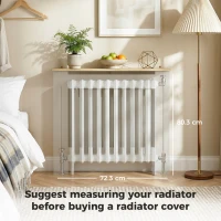 HOMCOM Heater Cover, Radiator Cover Slatted Painted MDF Lined Grill Grey, 78L x 19W x 81H cm(m-7)
