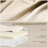 HOMCOM Poltrona Reclinabile Massaggiante e Riscaldata, 8 Punti Massaggio e 3 Modalità con Telecomando, Pelle PU, Crema(m-6)