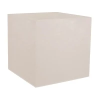 Pot de fleurs Carré 40 cm - EDA - Volcania - 31 L - Intérieur/Extérieur - Décor Pierre - 39,5 x 39,5 x H 43,5 cm - Beige Calcaire(m-1)