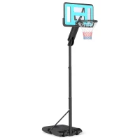 SPORTNOW Canestro Basket da Esterno Regolabile da 146-236 cm con Ruote e Base Riempibile, Nero(m-1)