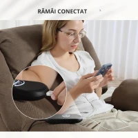 HOMCOM Fotoliu Rabatabil până la 150° cu 8 Puncte de Masaj, 2 Telecomenzi și Suport pentru Picioare, 93x104x100 cm, Maro(m-9)