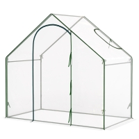 Outsunny Serre de Jardin Balcon terrasse Serre pour tomates 1,8L x 1l x 1,68H m Acier plastique imperméable Transparent Vert