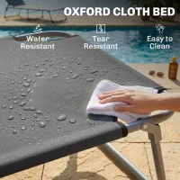 Outsunny Adjustable Lounger Seat with Sun Shade-Grey(m-6)