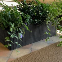 STEFANPLAST Bac a fleurs/Jardiniere rectangulaire NATURAL DELUX - 100x43xH33cm - 90 + 6,5L dans la réserve - Anthracite(m-2)