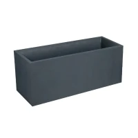 Jardiniere - EDA - Volcania - 98 L - Intérieur / Extérieur - Décor Pierre - 99,5 x 39 x H. 43 cm - Gris Anthracite(m-1)