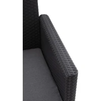 Salon de jardin en résine imitation rotin tressé - Noir - Avec table basse - KETER - 4 personnes - MARIE(m-6)