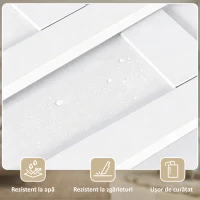 HOMCOM Ușă Culisantă Pliabilă pentru Interior 71.2x213.4cm, Șină Silențioasă din Oțel, Mâner, Ghidaj, Role, Ușă de Interior Rustică, din MDF și Lemn de Pin, Impermeabilă, pentru Bucătărie, Baie(m-6)