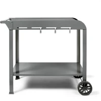 Desserte pour plancha - LIVOO - GS168G - 2 roues crantées ø 14,5 cm - Plateau supérieur 70 x 50 cm - Plateau inférieur 79 x 49 cm(m-1)