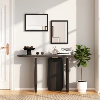 HOMCOM Wall Bathroom Mirror, 30 x 40 cm Wall-Mounted Mirror for Living Room, Bedroom, Hallway, Set of 2, Black(m-8)