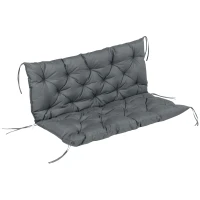 Outsunny Garden Bench Cushion - 2 Seater Swing Chair Cushion, Seat Pad with Ties for Indoor and Outdoor Use, 110 x 120 cm, Dark Grey(m-1)